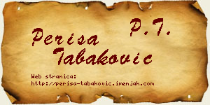 Periša Tabaković vizit kartica